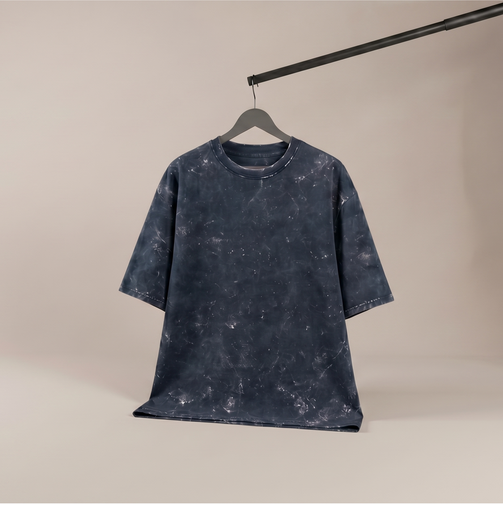 Unisex Acid Washed Oversized Tee - Blue