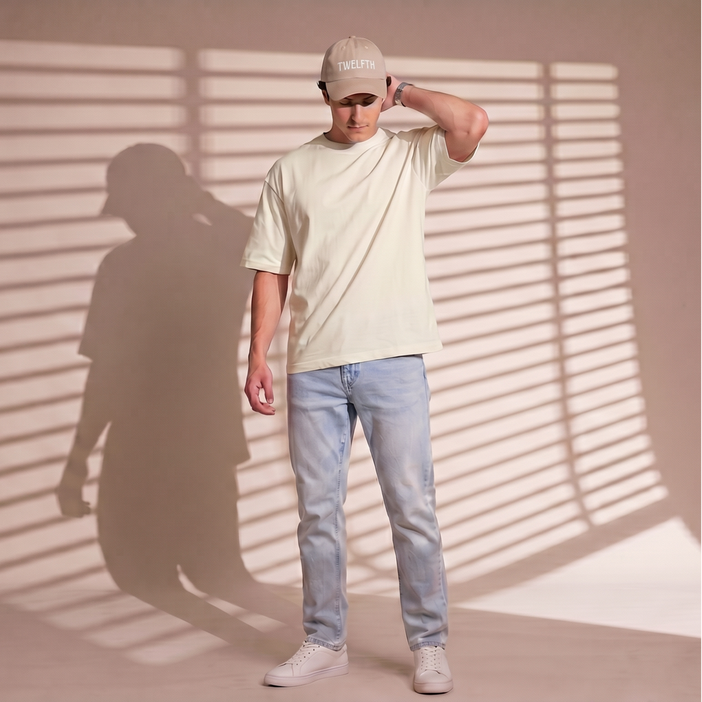 Premium Oversized Classic T-Shirt Summer Essential Off White