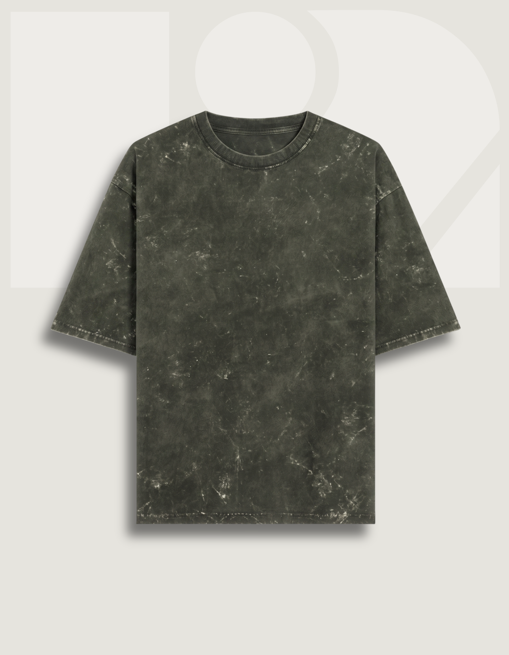 Unisex Acid Washed Oversized Tee - Olive Green