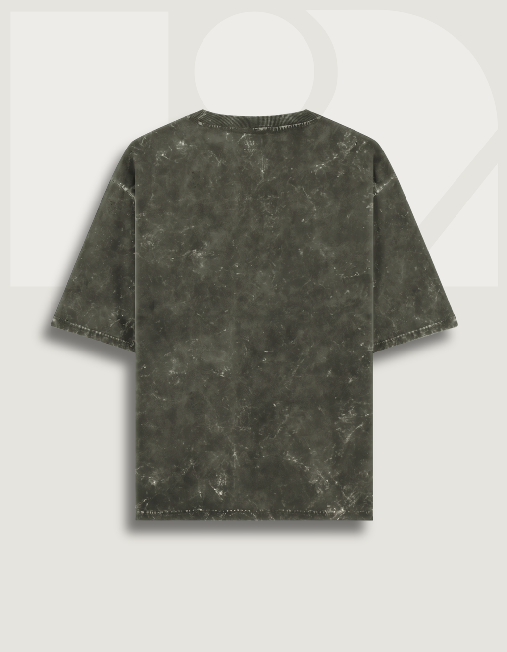 Unisex Acid Washed Oversized Tee - Olive Green