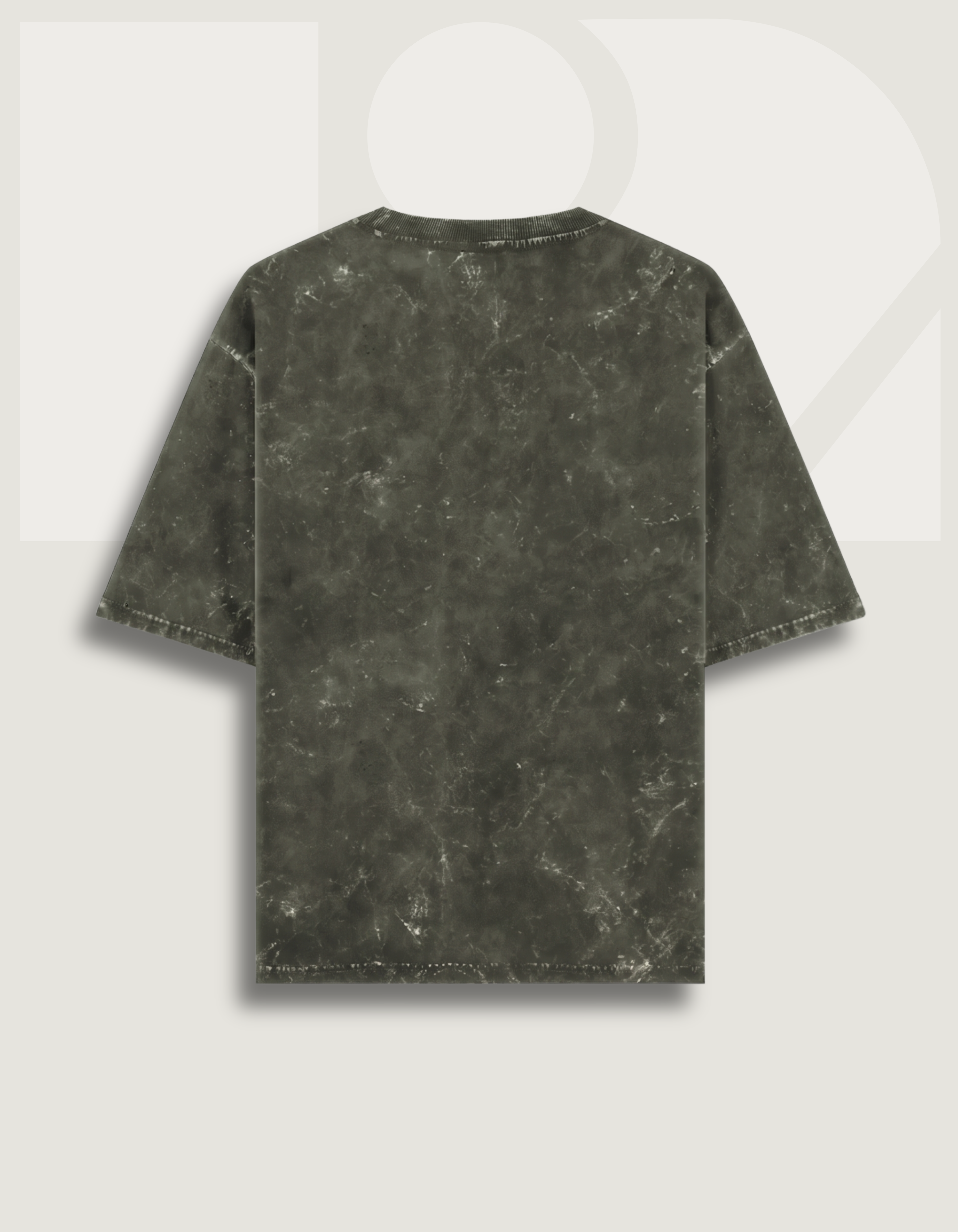 Unisex Acid Washed Oversized Tee - Olive Green