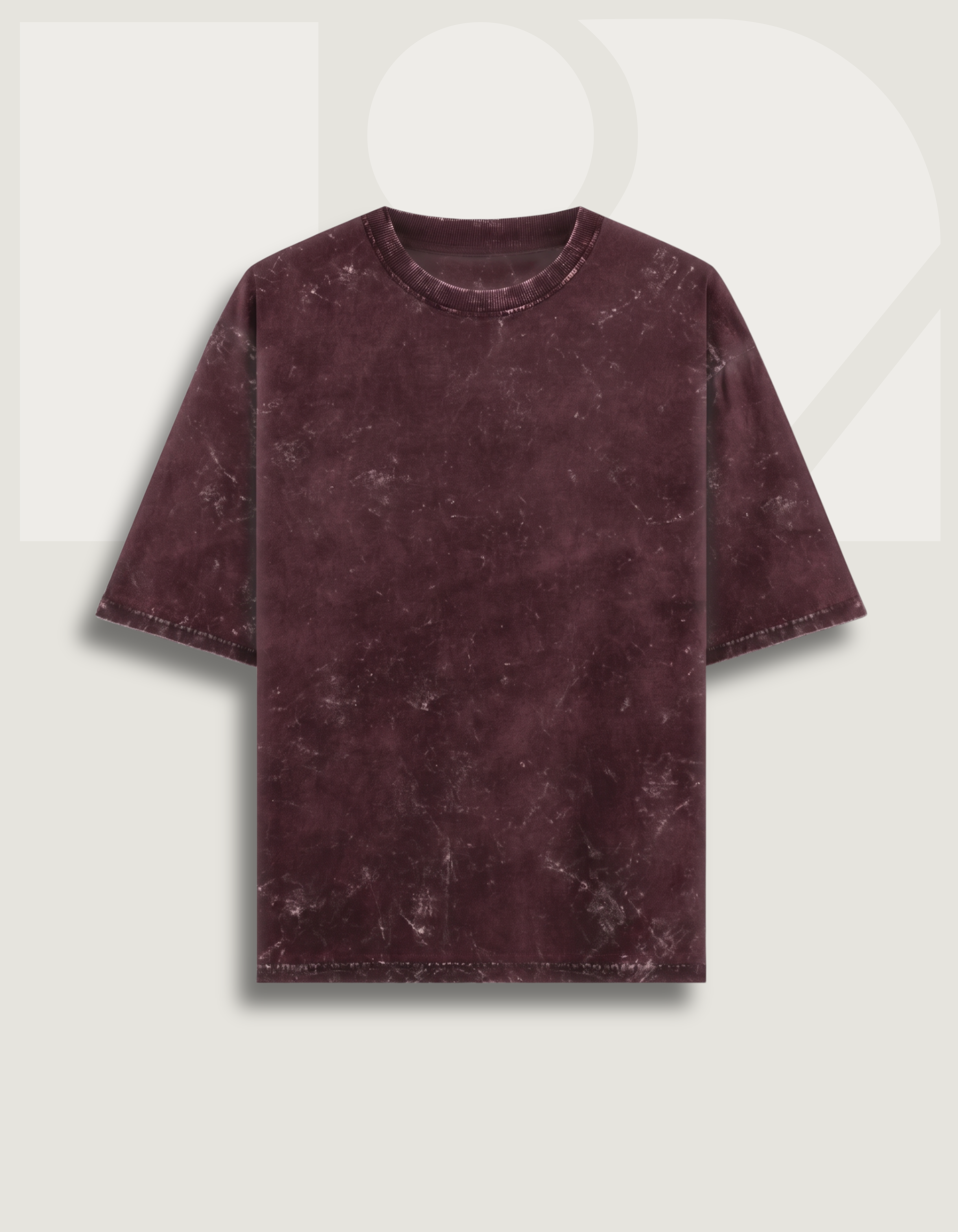 Unisex Acid Washed Oversized Tee - Red