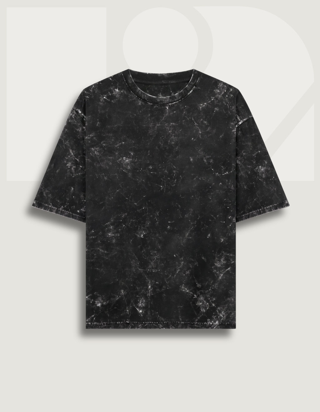 Unisex Acid Washed Oversized Tee - Black