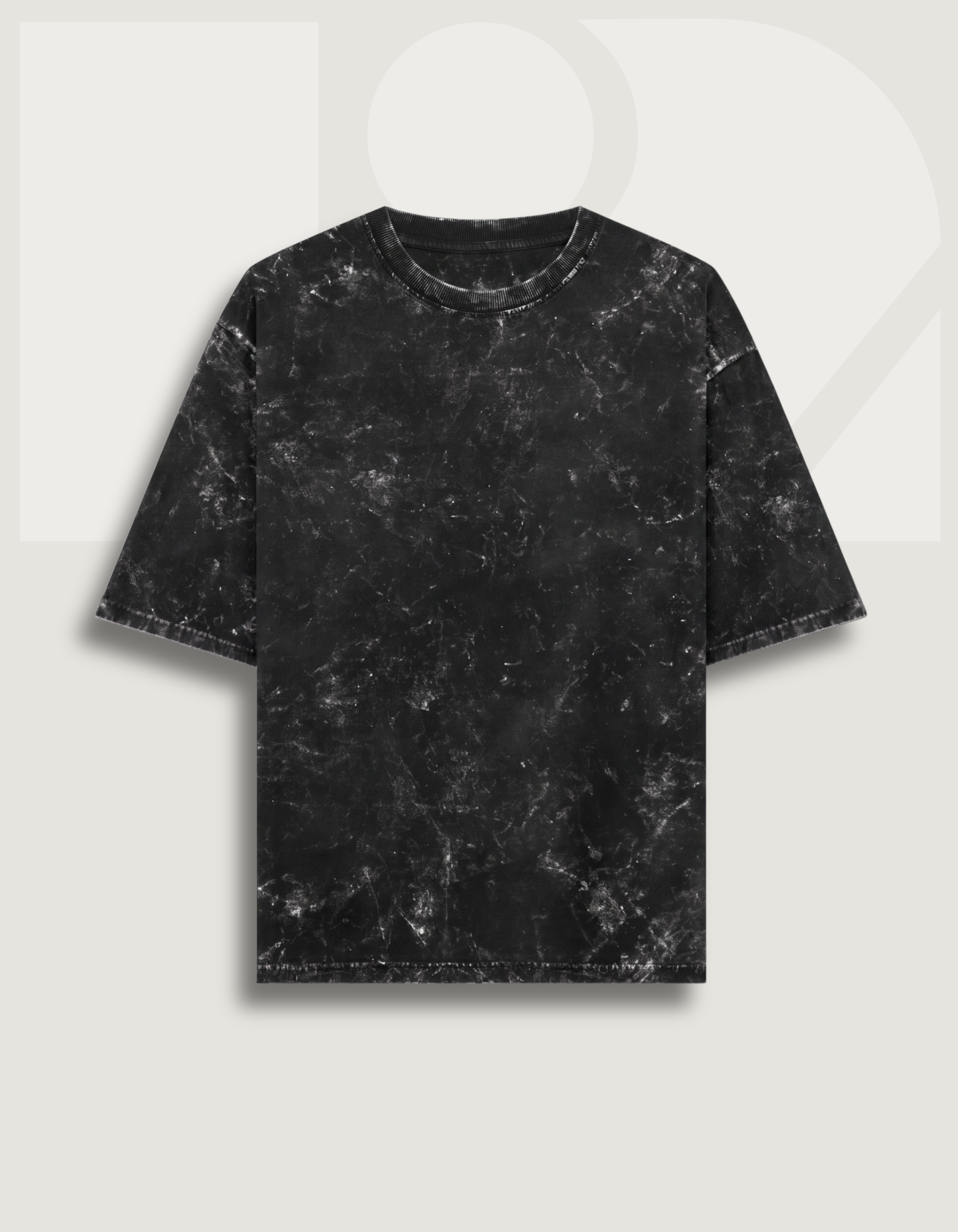 Unisex Acid Washed Oversized Tee - Black