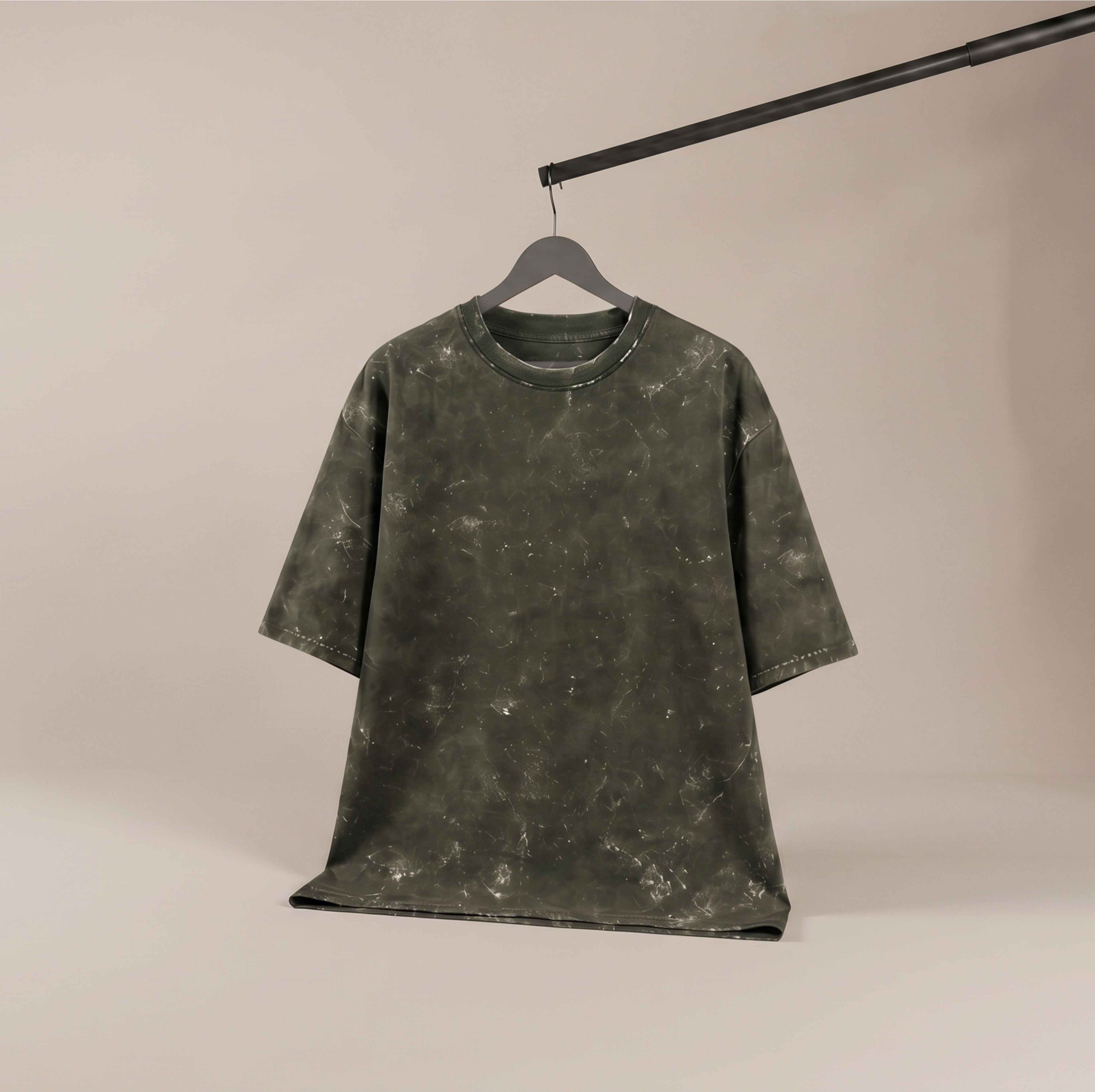 Unisex Acid Washed Oversized Tee - Olive Green