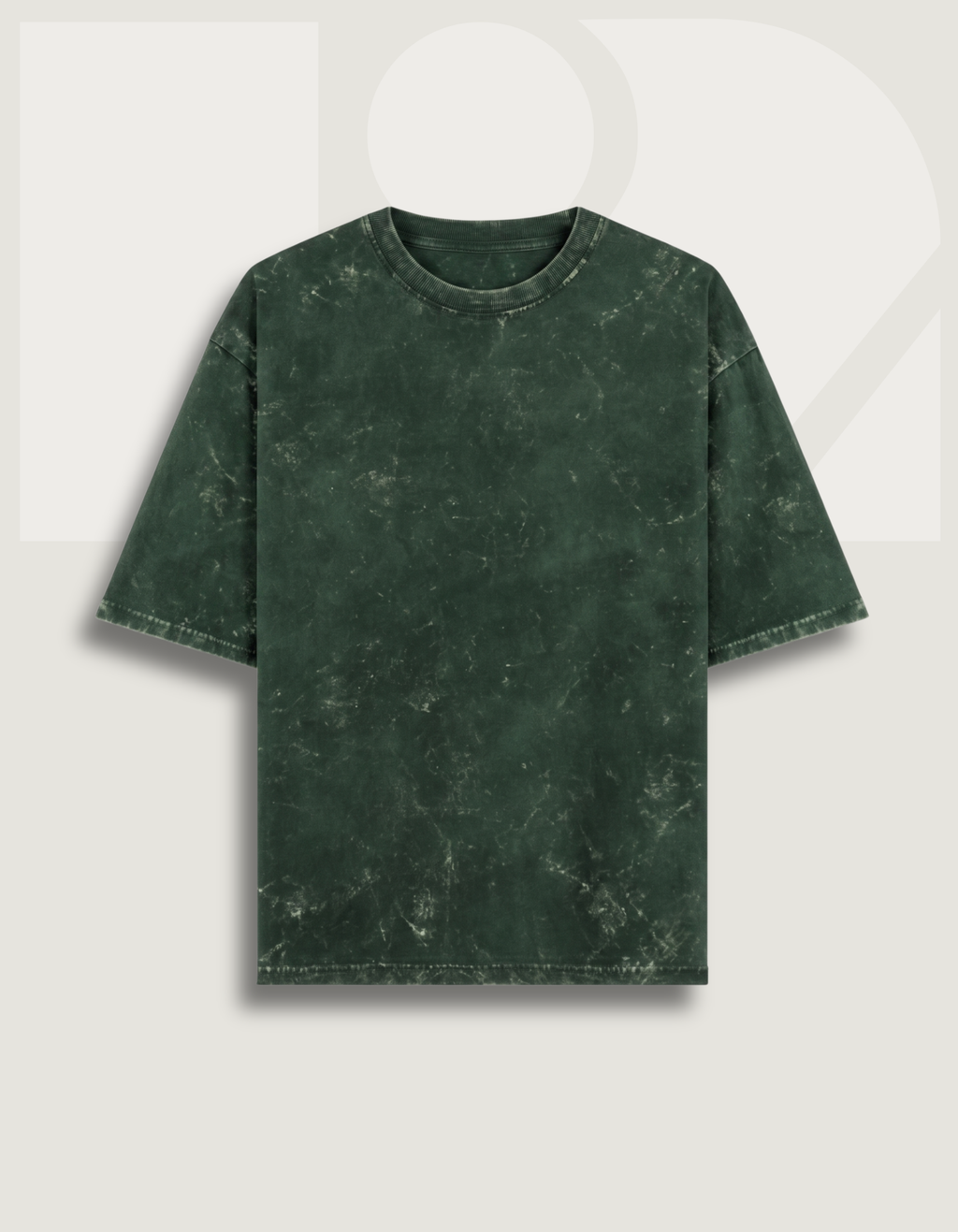 Unisex Acid Washed Oversized Tee - Bottle Green