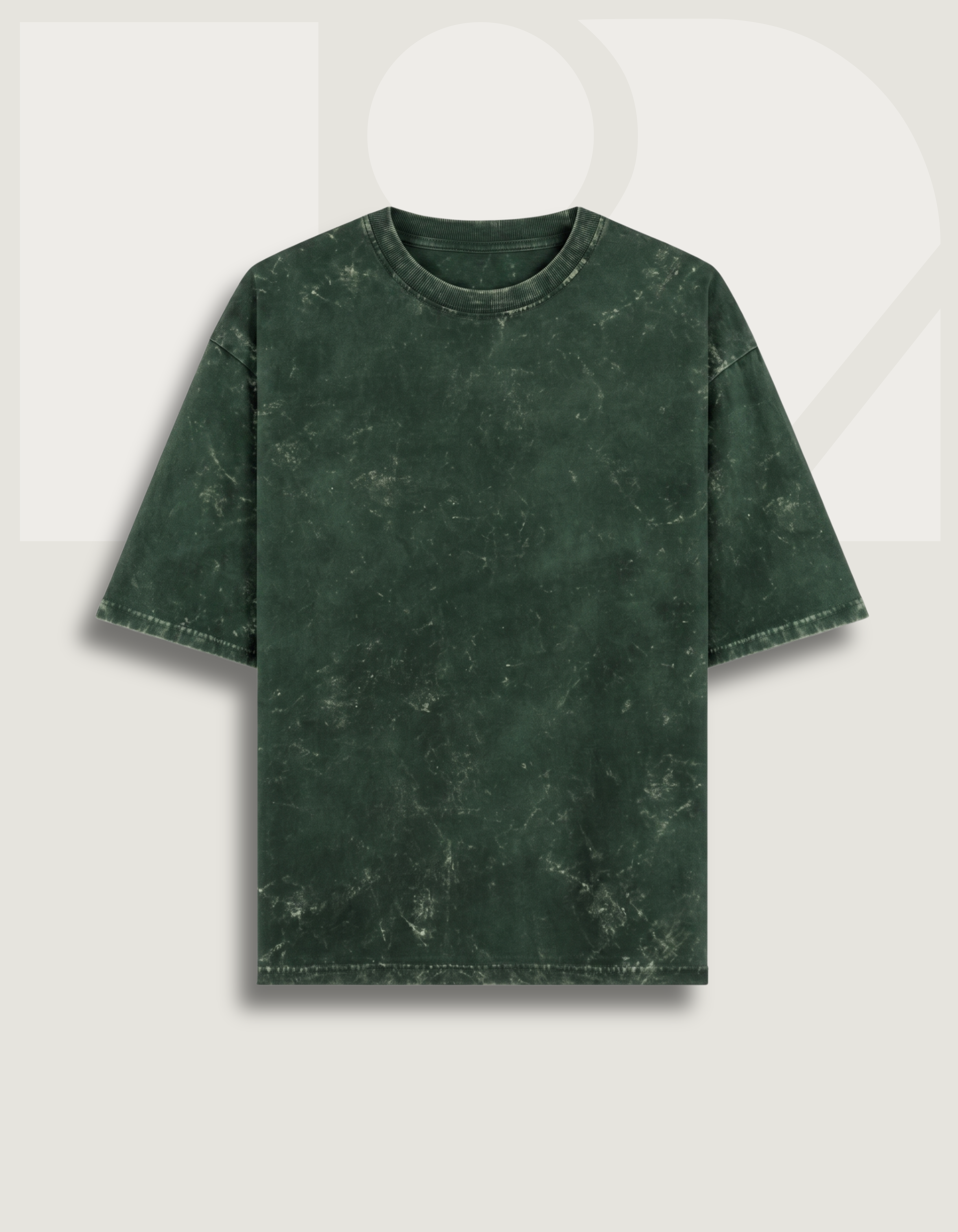 Unisex Acid Washed Oversized Tee - Bottle Green
