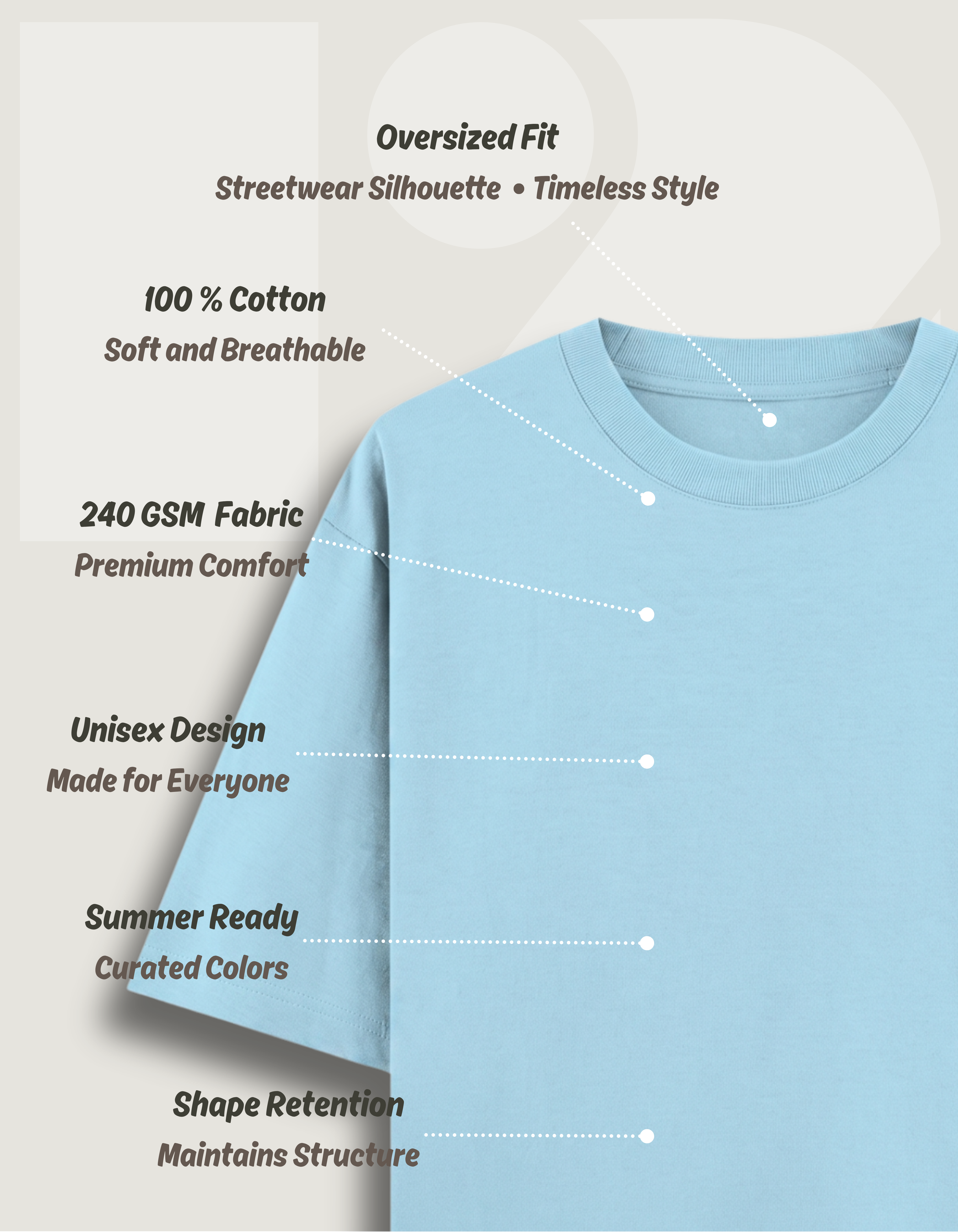 Premium Oversized Classic T-Shirt Summer Essential Sea Blue