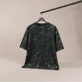 Unisex Acid Washed Oversized Tee - Black