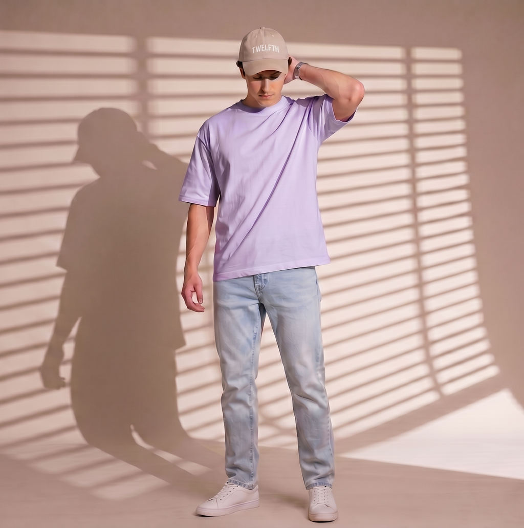 Premium Oversized Classic T-Shirt Summer Essential Lavender