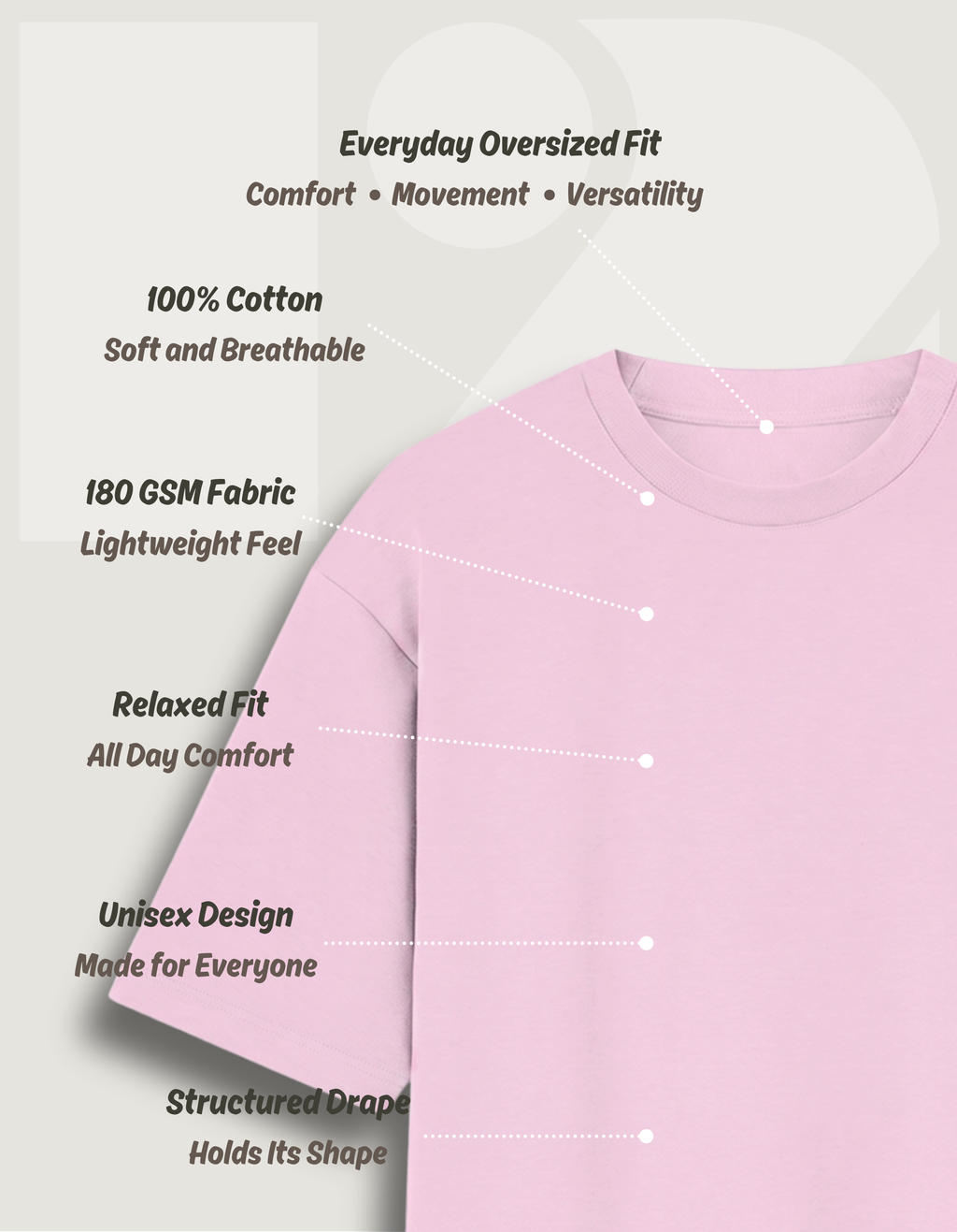 Everyday Oversized T-Shirt – Baby Pink