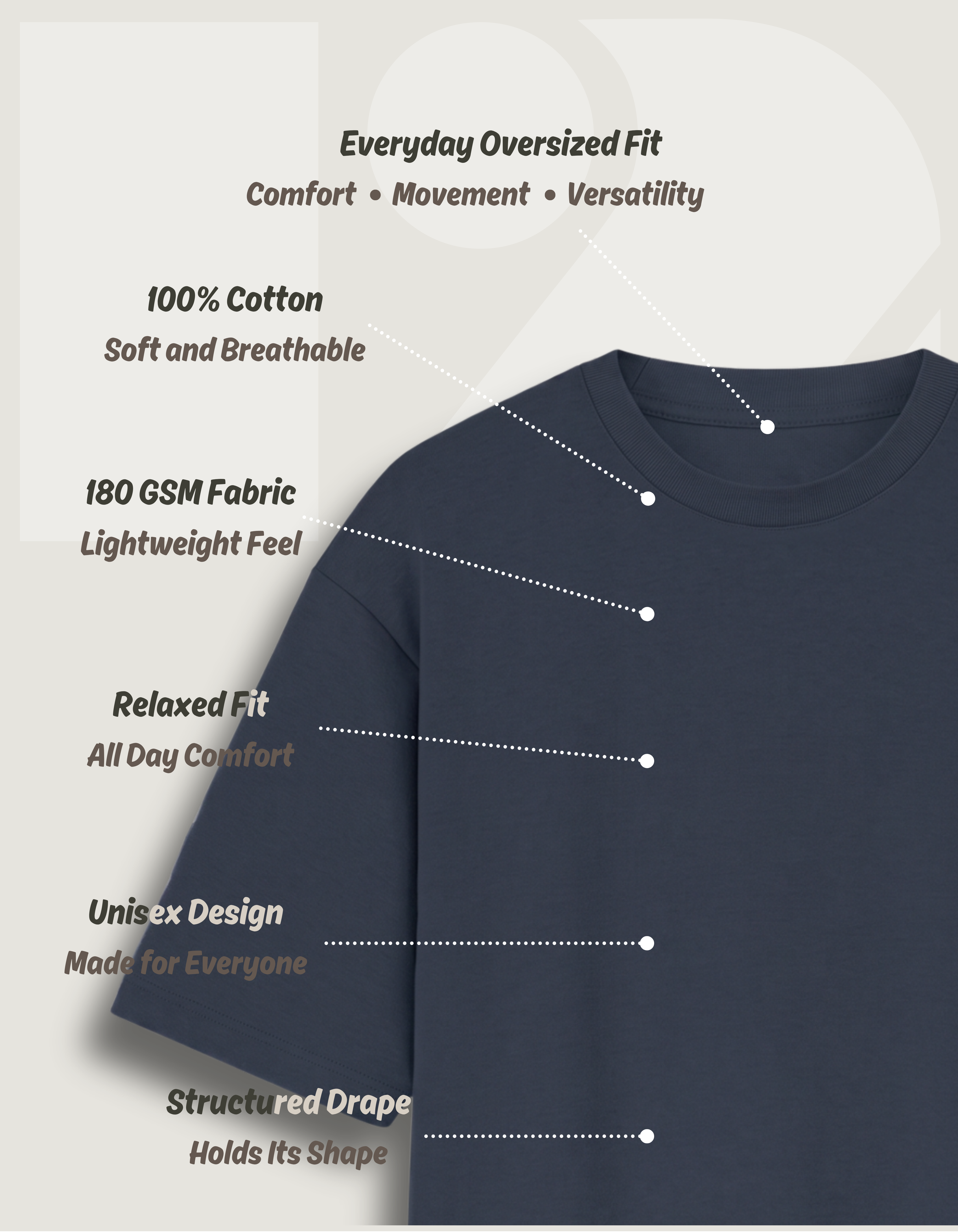 Everyday Oversized T-Shirt – Navy Blue