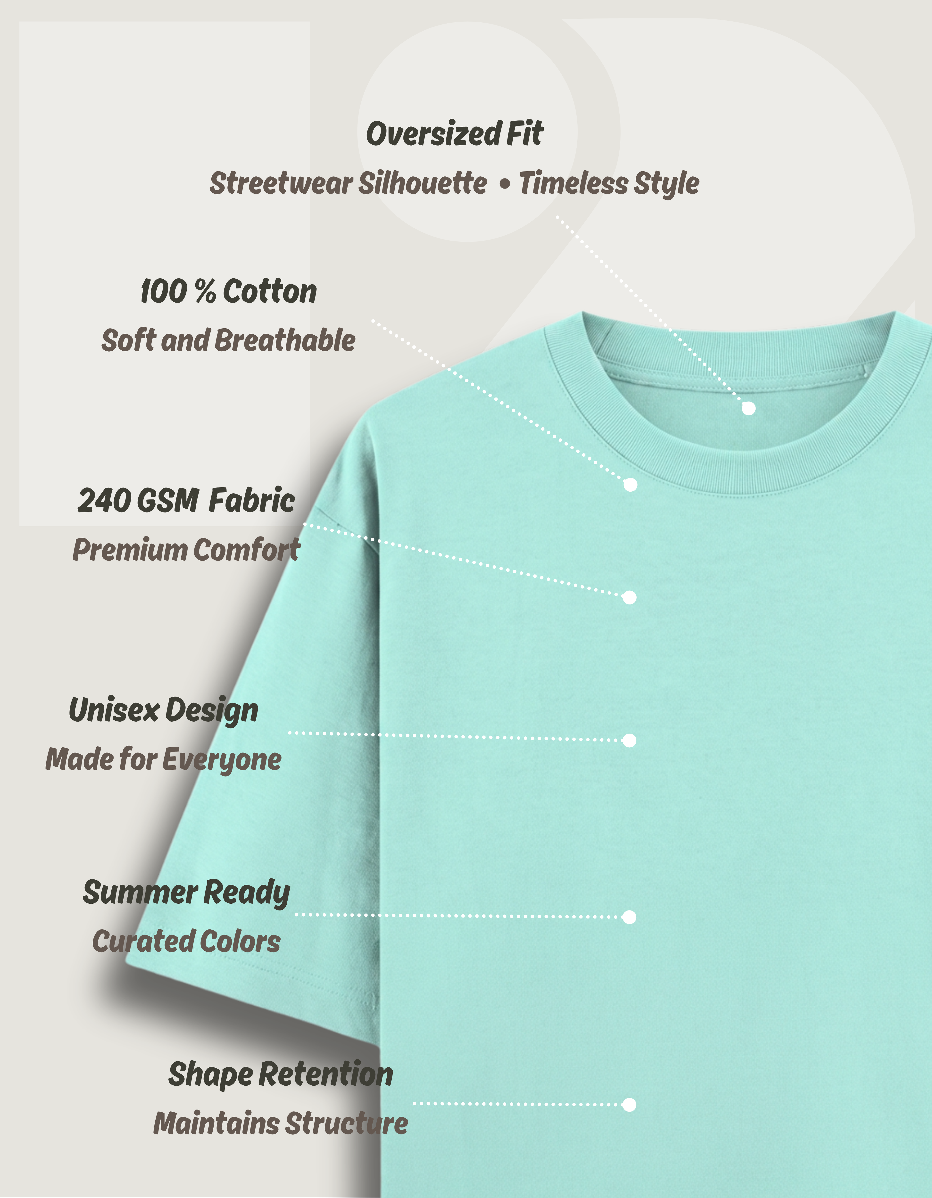 Premium Oversized Classic T-Shirt Summer Essential mint