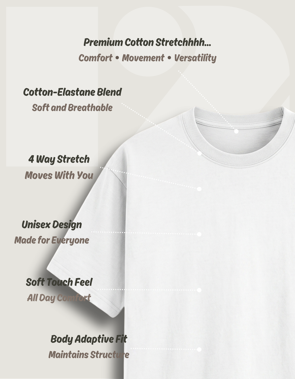 Premium Cotton Stretch T-Shirt – White
