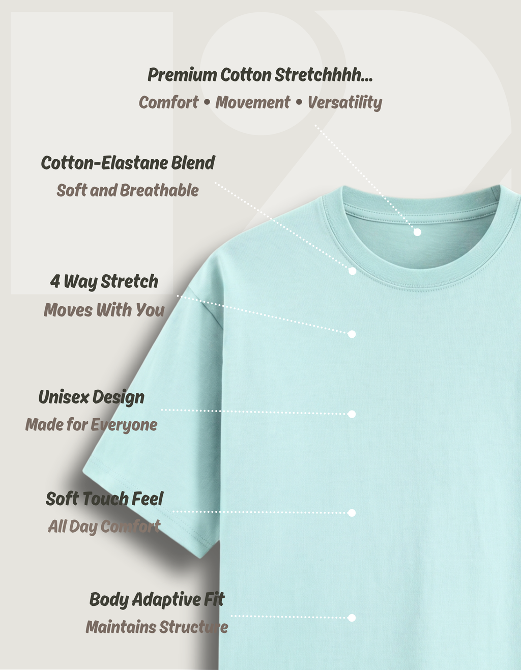 Premium Cotton Stretch T-Shirt – Mint