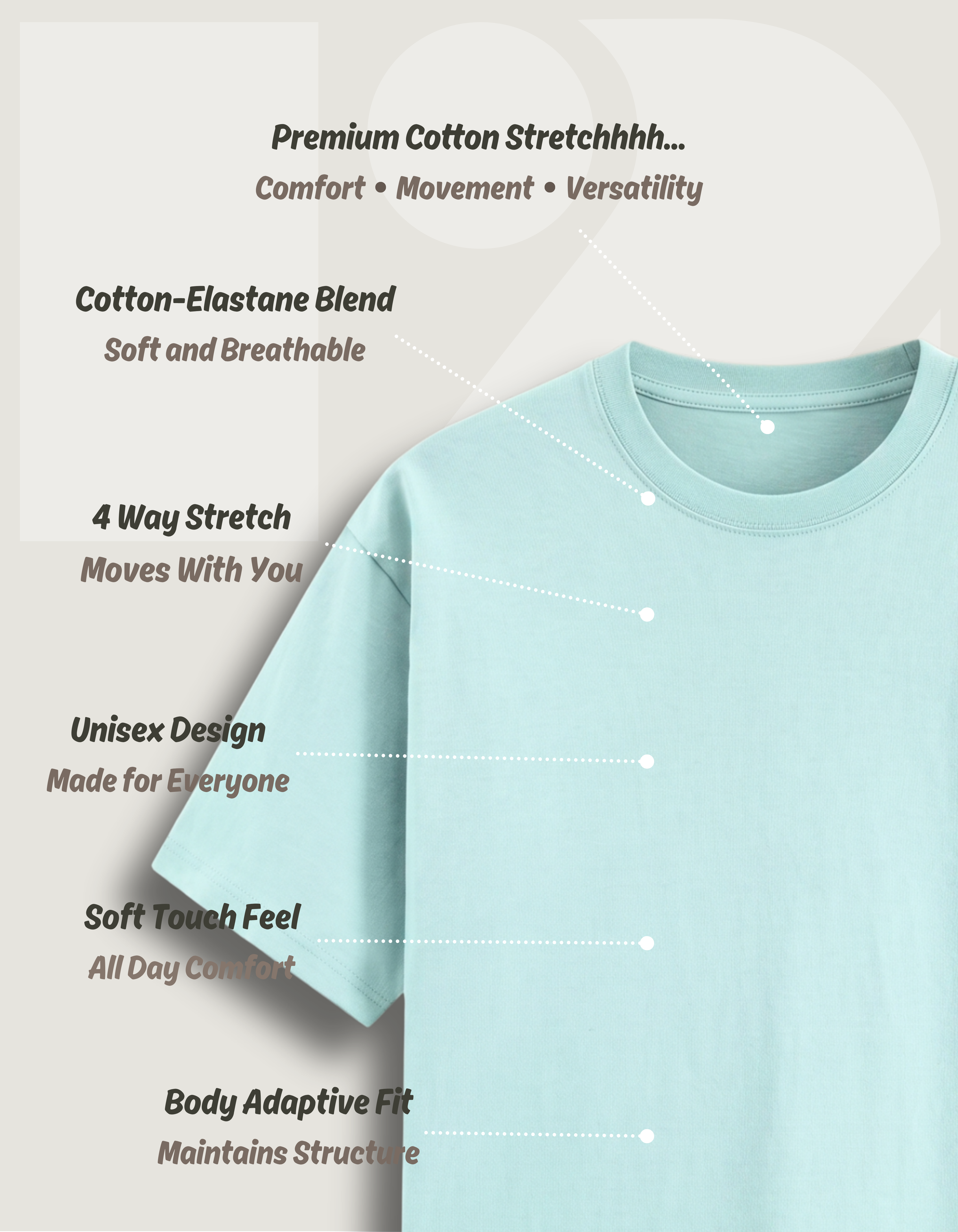 Premium Cotton Stretch T-Shirt – Mint